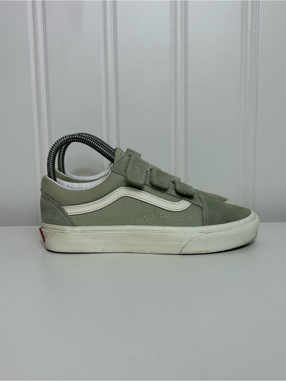 Vans old skool light green cream white strap In good condition women’s 6